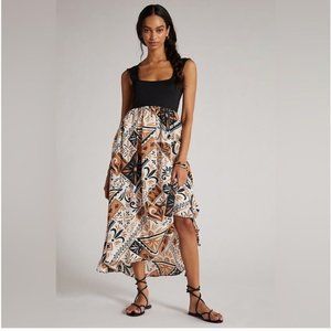 Anthropologie Sleeveless Printed Twofer Maxi Dress